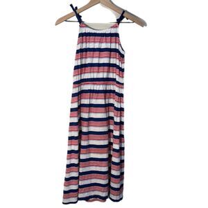 OshKosh B'gosh Ted White and Blue Striped Halter Sundress Girls 14.